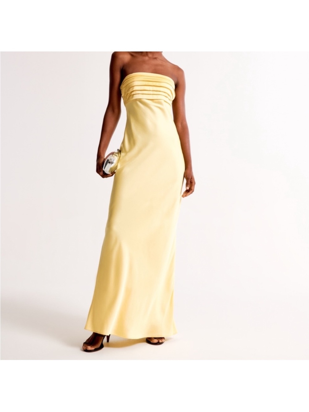 Abercrombie maxi dress satin yellow